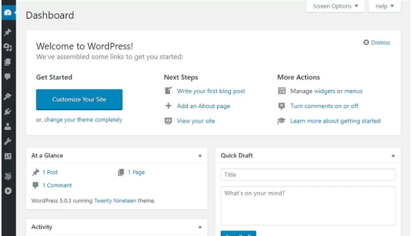 Screenshot of a WordPress dashboard displaying tailored integrations in visible one